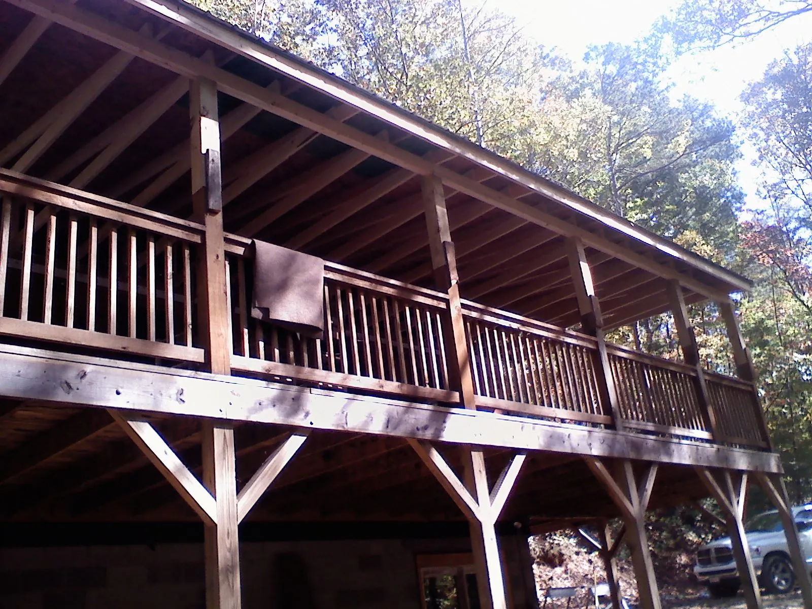 Timber framing under a new elevated porch and deck — Roof Leak Repair in Stites by Roofing Brothers